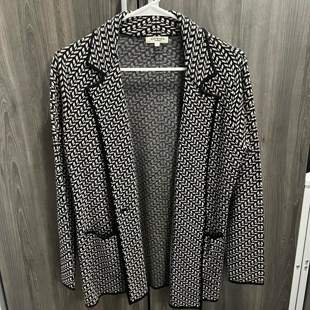 Black & Light Cream Print Blazer